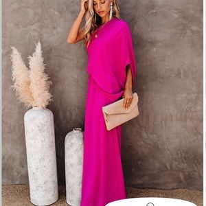 One shoulder maxi dress